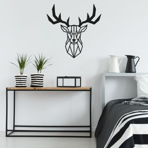 Decorative metal wall accessory Deer2, colour: black