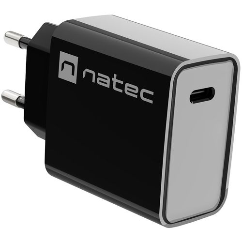 Natec NUC-2060 RIBERA USB Type-C Charger, QC3.0 & PD3.0, 3A 20W, Black slika 1