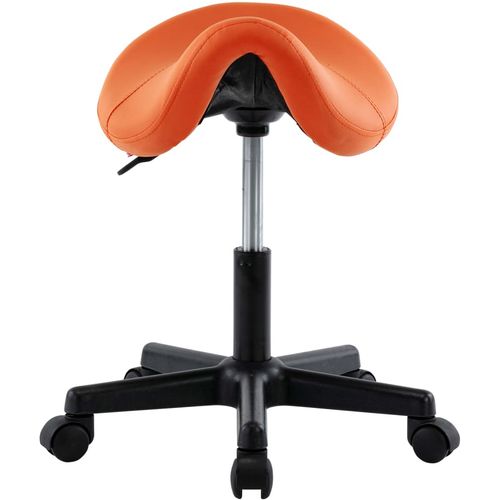Radni stolac od umjetne kože narančasti slika 2