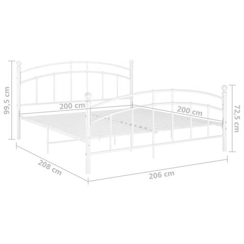 Okvir za krevet bijeli metalni 200 x 200 cm slika 14