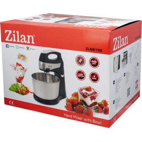 Zilan Mikser sa posudom, 5 brzina+turbo, 300 W, INOX - ZLN8198 slika 3