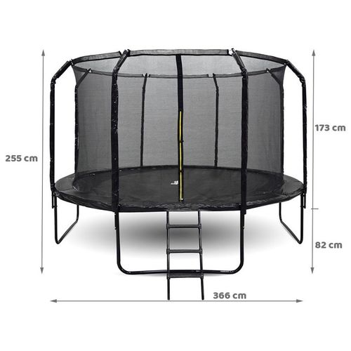 Vrtni trampolin SkyFlyer crni - 366 cm slika 4