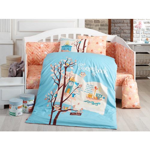 Colourful Cotton Komplet posteljine za bebe od poplina Dream Clock slika 1