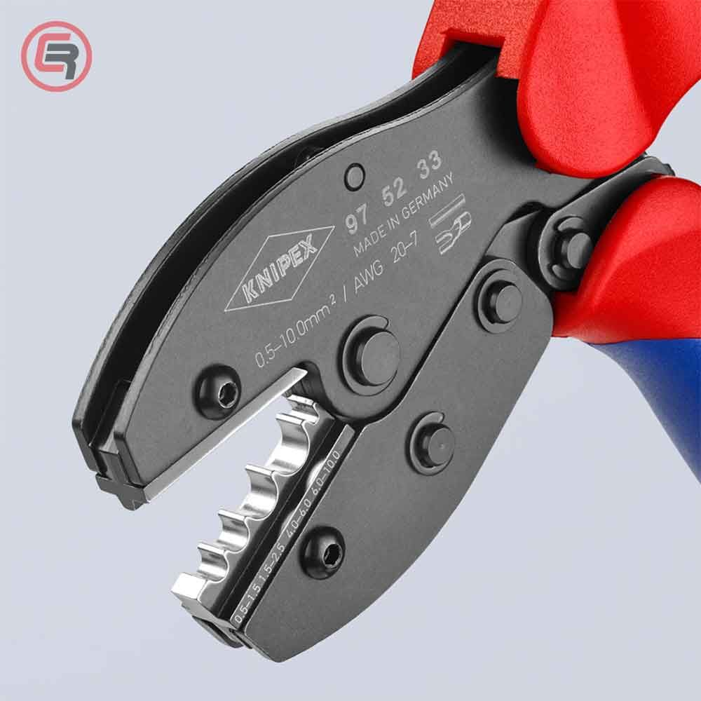 Knipex Kliješta Za Presanje Kabl Stopica Neizoliranih 0,5-10,0 mm2 PreciForce – 97 52 33 slika 4