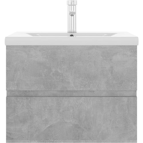 Ormarić s ugrađenim umivaonikom siva boja betona od iverice slika 4