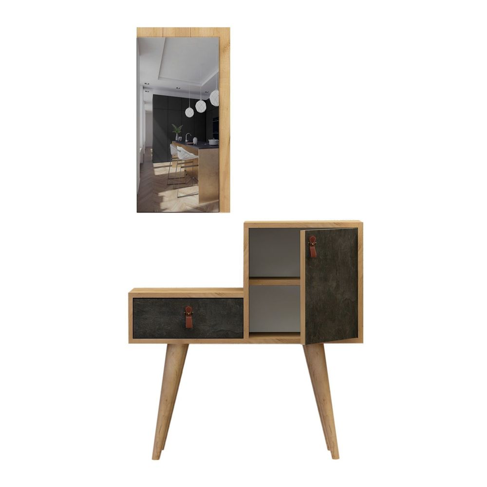 Janna Oak Tamno Siva Hall Stand slika 3