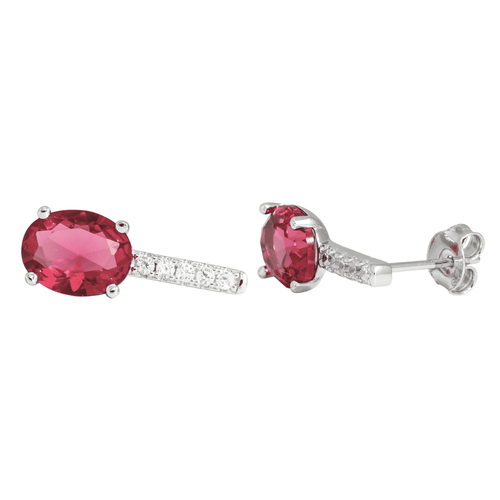 J&B Jewellery 925 Srebrne minđuše na šrafić 00025-Red slika 1