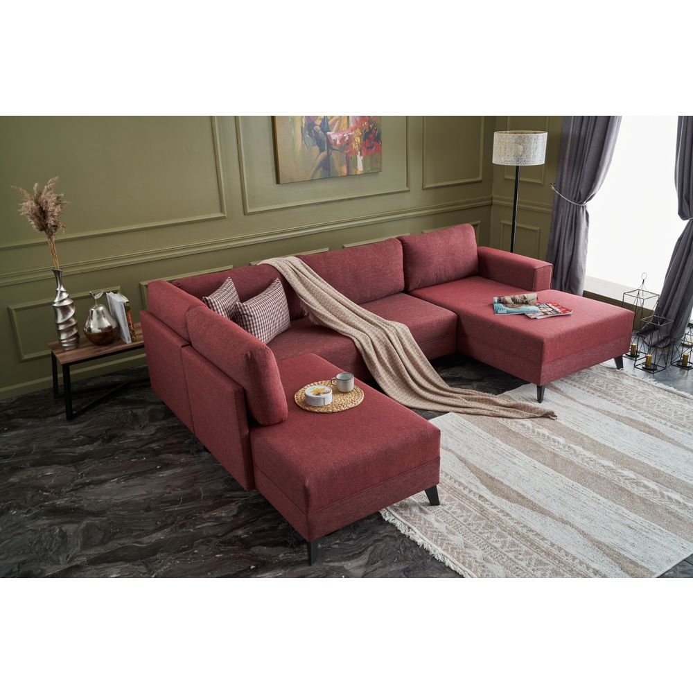 Efsun - Kamen Crveni Ugaoni Sofa-Krevet slika 4