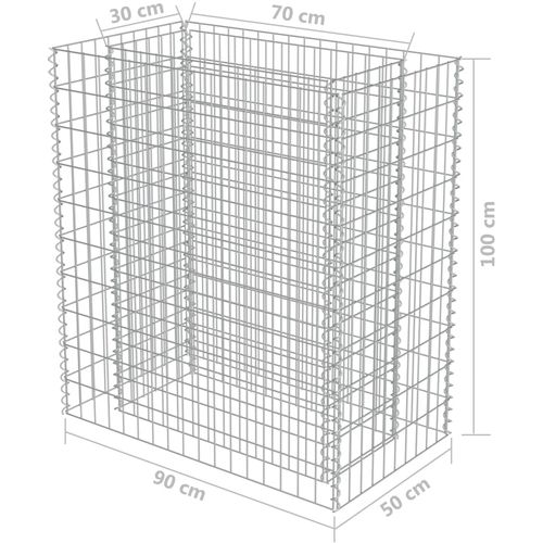 Gabionska sadilica od pocinčanog čelika 90 x 50 x 100 cm slika 13