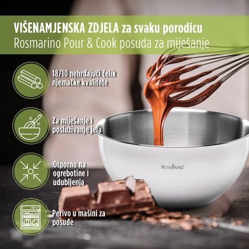 Posuda za mešanje od nerđajućeg čelika Rosmarino Pour&Cook - 21cm slika 3