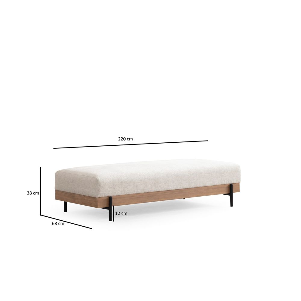 Eti Oak Pouffe - Bijeli Tabure slika 4