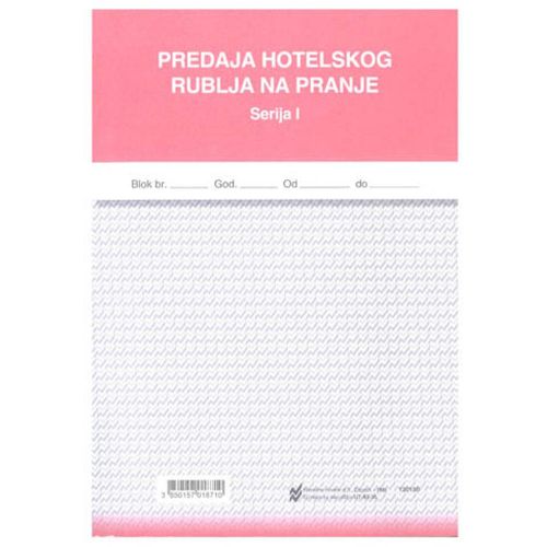 XII-35 PREDAJA HOTELSKOG RUBLJA NA PRANJE; Blok 3 x 50 listova, 14,8 x 21 cm slika 1