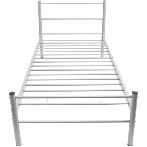 Krevet s madracem sivi metalni 90 x 200 cm slika 58