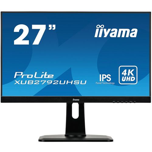IIYAMA Monitor Prolite, 27" ETE, ULTRA SLIM LINE, 3840x2160 UHD, IPS, 4ms, 13cm height adj. stand, 300cd/m², DVI, HDMI, DisplayPort, Speakers, USB-HUB(2x3.0) slika 1