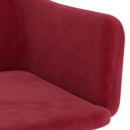 Blagovaonske stolice 4 kom crvena boja vina baršunaste slika 6