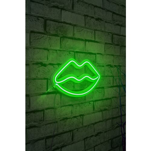 Wallity Ukrasna plastična LED rasvjeta, Lips - Green slika 1