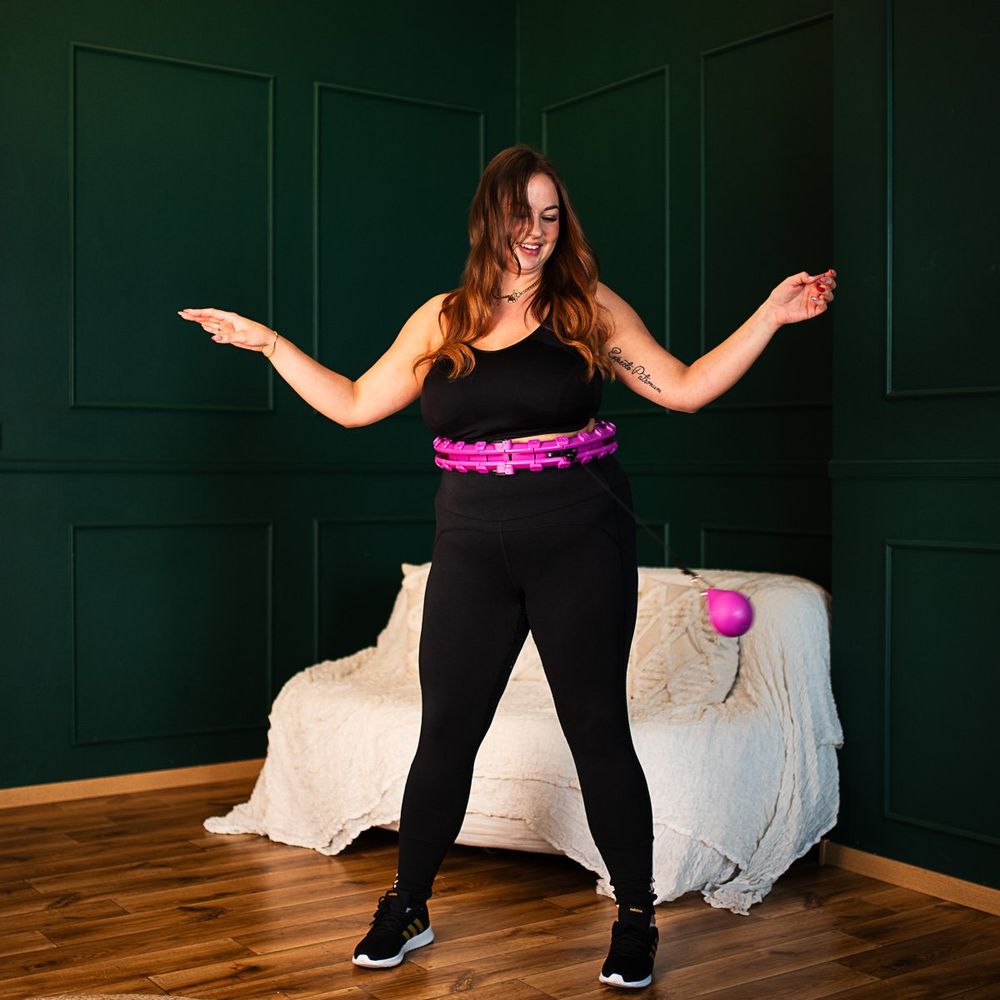 Hhw12 plus size hula hoop ljubičasti s utegom hms slika 4