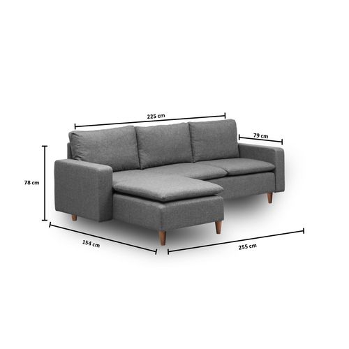 Atelier Del Sofa Kutna garnitura, Tamno siva, Lungo slika 10