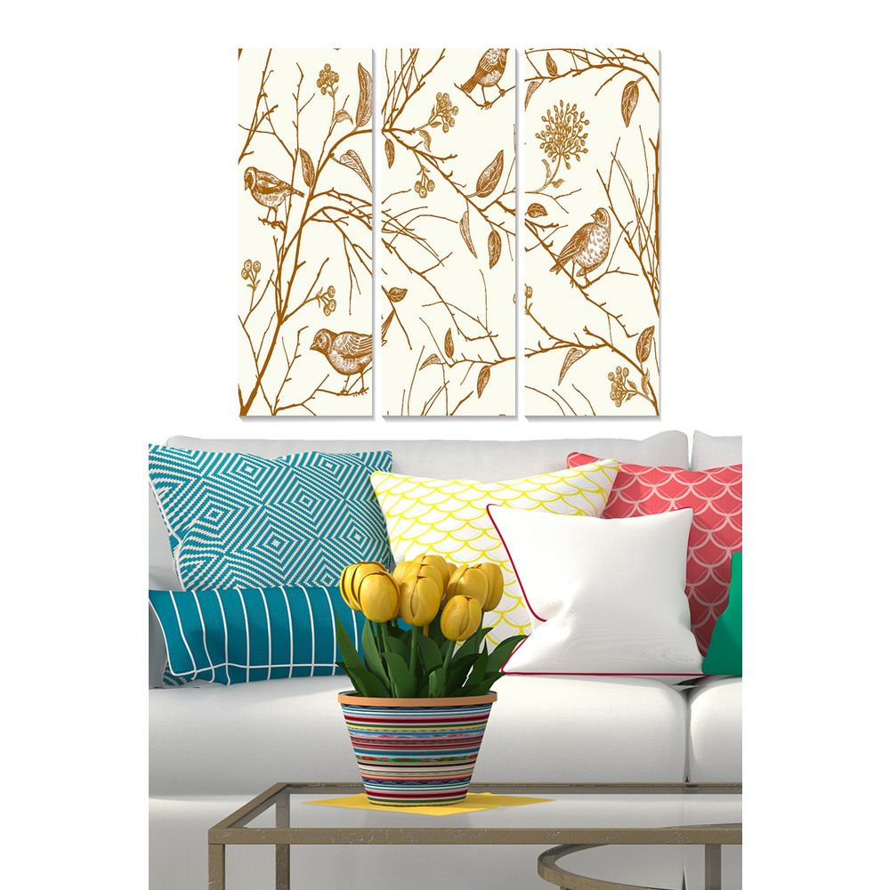 Dekorativna Slika od MDF-a u Više Boja (Set od 3 Komada) - MDF1105693793 slika 1