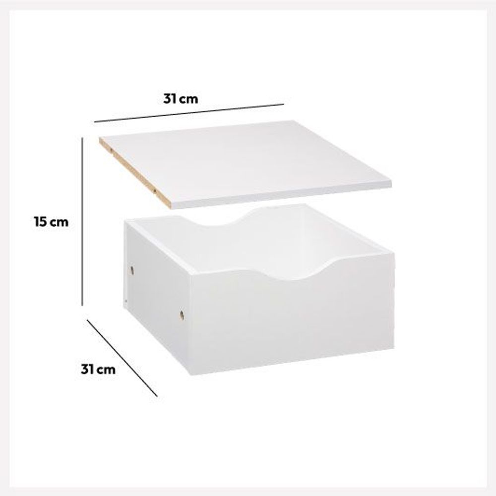 FIVE modul ladica I polica 31x31x15cm iverica bijela slika 2