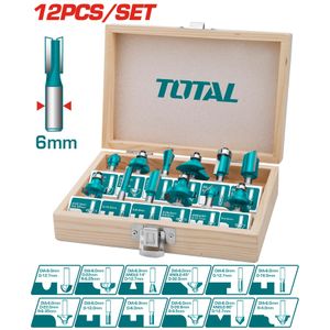 TOTAL Set 12 bitova za glodalicu (6mm) TACSR0121