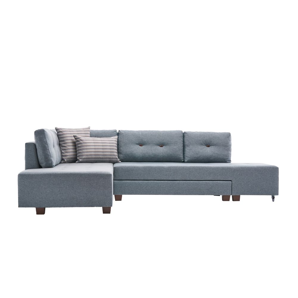 Manama Ugaona Sofa na Razvlačenje Lijeva - Svijetloplava slika 4