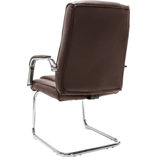 Konzolna uredska stolica od umjetne kože smeđa slika 26