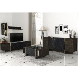 Veyron Set 2 Black
Gold Living Room Furniture Set