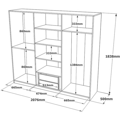 HM3 - W White Wardrobe slika 6