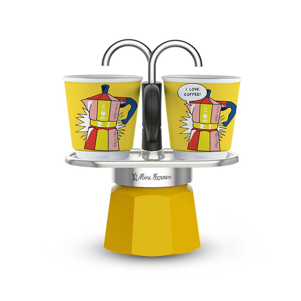 Bialetti set moka pot Mini express R Lichtenstein + 2 šolje slika 1
