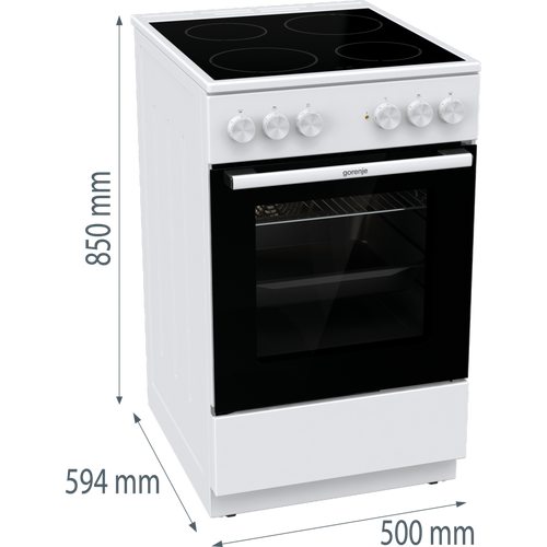 Gorenje GEC5A41WG Staklokeramički šporet, Ventilatorska rerna, Širina 50 cm slika 6