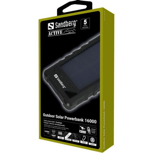 Sandberg Outdoor Solar Powerbank 16000 - prijenosna solarna baterija IP67 slika 4