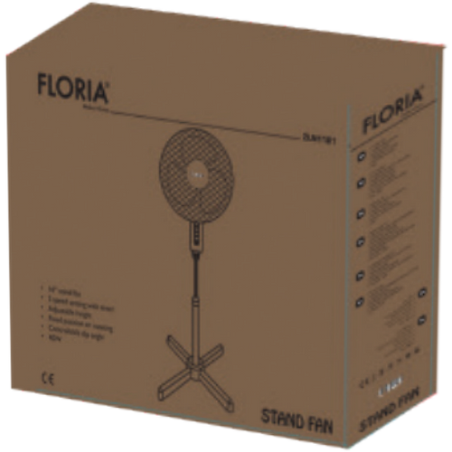 Floria Ventilator sa postoljem, promjer 40 cm, 40 W, crna - ZLN1181 slika 2