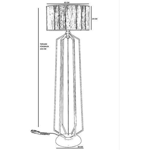 Alba Eskitme Lambader Silindir Renkli Abajurlu Multicolor Floor Lamp slika 3