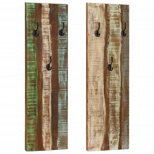 Zidne vješalice za kapute 2 kom 36x3x110 cm od obnovljenog drva slika 10