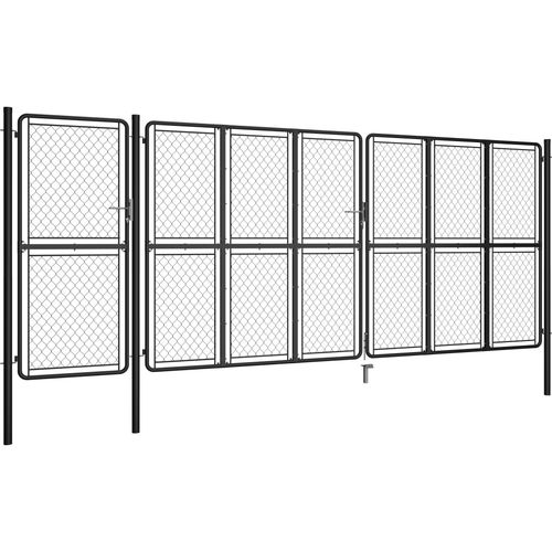 Vrtna vrata čelična 200 x 495 cm antracit slika 13