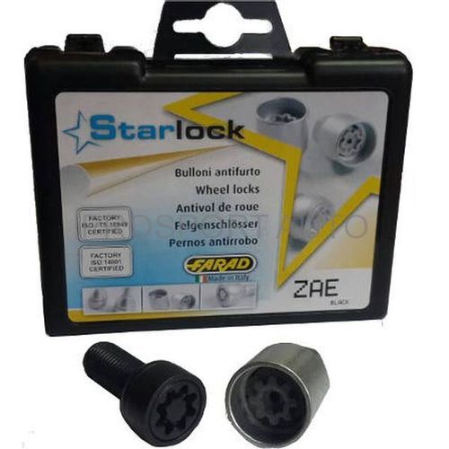 Sigurnosni šrafovi M14x1,5 27mm ključ 17 radijus crni FARAD Star Lock slika 1