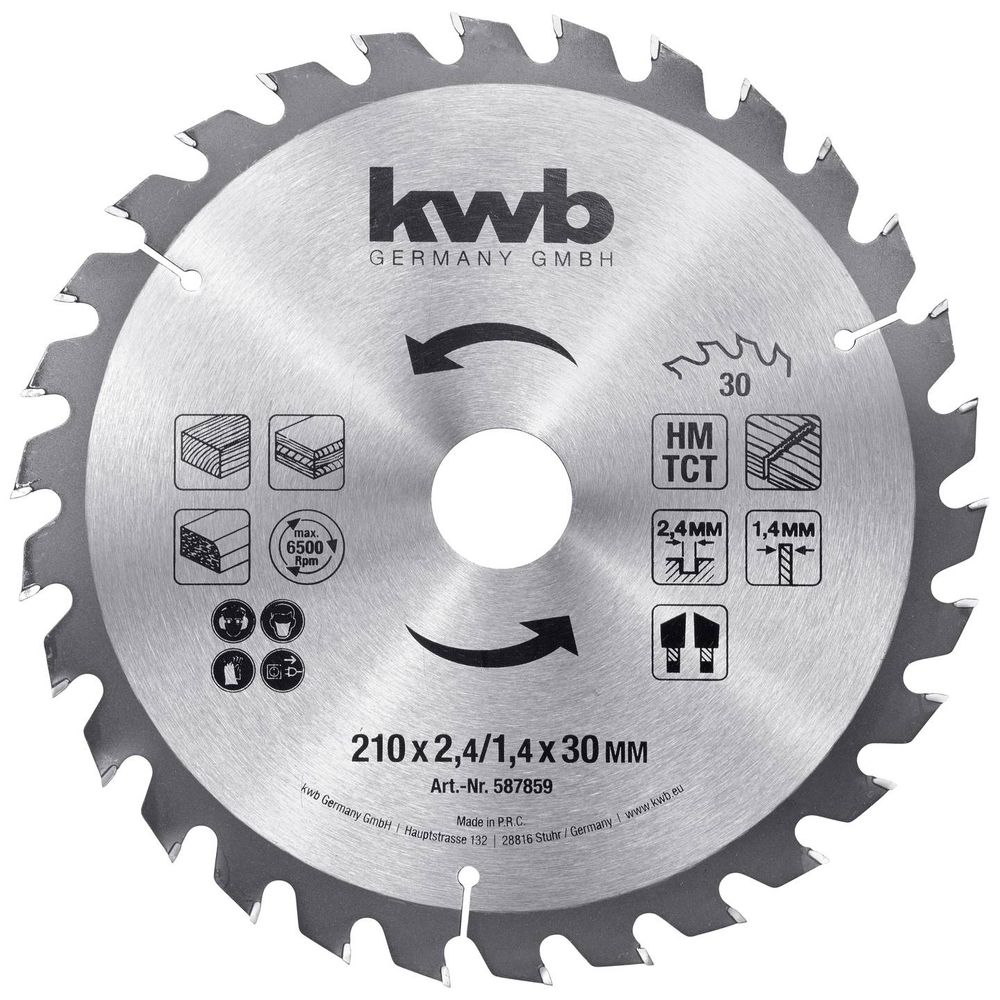 KWB list za cirkular 210x30 mm, drvo slika 1