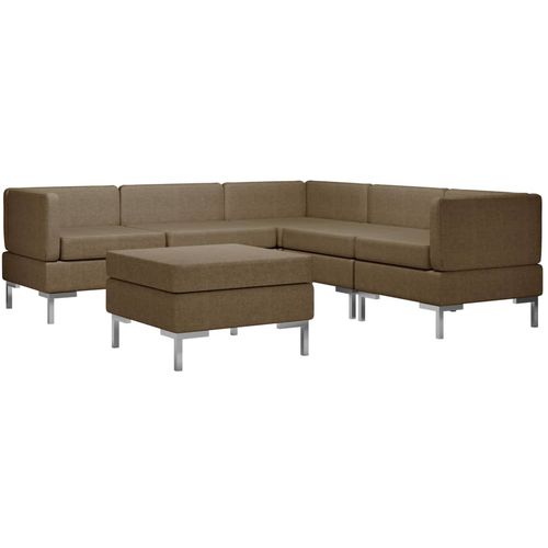 6-dijelni set sofa od tkanine smeđi slika 24