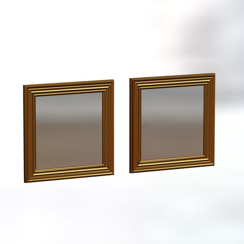 Woody Fashion Set ogledala (2 komada), Zlato, Bale - Gold slika 4