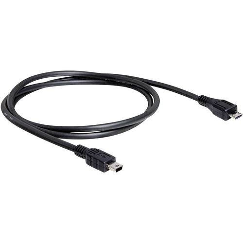 Delock USB kabel USB 2.0 USB-Micro-B utikač, USB-Mini-B utikač 1.00 m crna pozlaćeni kontakti, UL certificiran 83177 slika 2