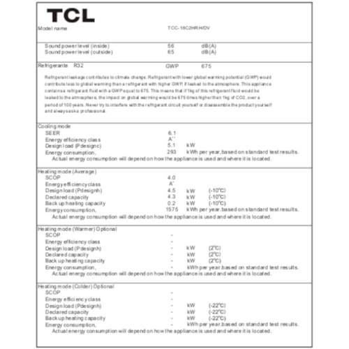 TCL klima uređaj podna jedinica 5,1kW - TCC-18C2HRH/DV slika 5