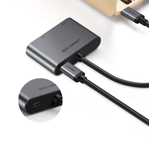 Ugreen USB-C na HDMI i VGA + PD adapter, sivi - u kutiji slika 5