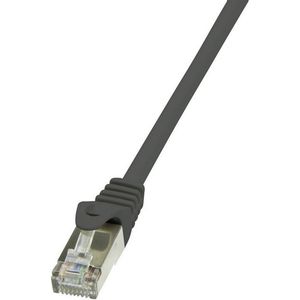 LogiLink CP1033S RJ45 mrežni kabel, Patch kabel cat 5e F/UTP 1.00 m crna sa zaštitom za nosić 1 St.