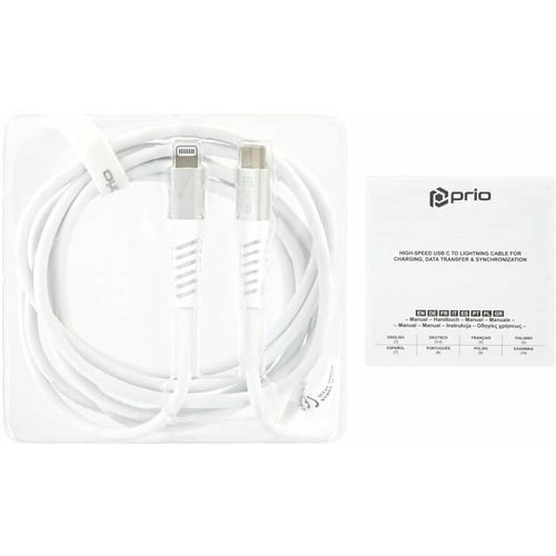 Prio Charge Sync USB C na Lightning kabel MFi certificiran 2 m bijele boje slika 4