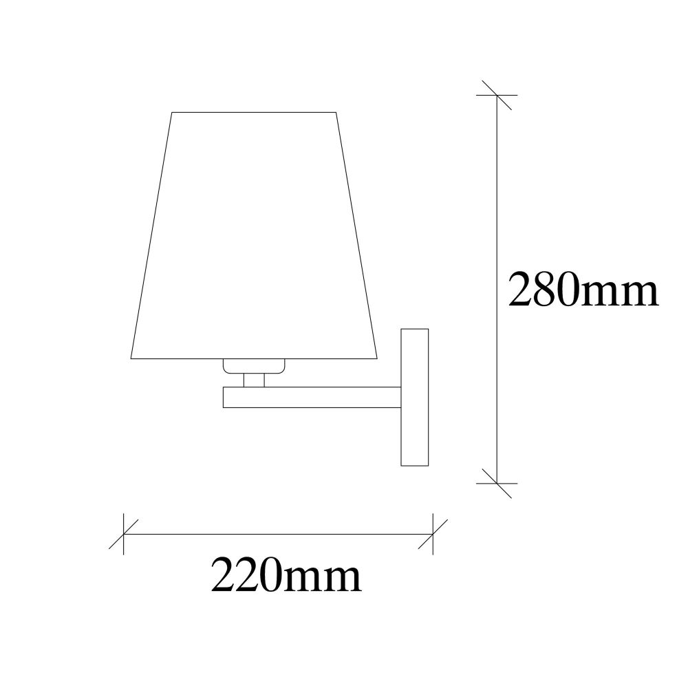 Zidna Lampa Profil - 4664 Crni Nikl sa Krem Sjenilom slika 4