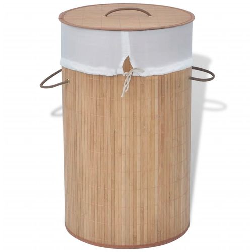 242723 Bamboo Laundry Bin Round Natural slika 31