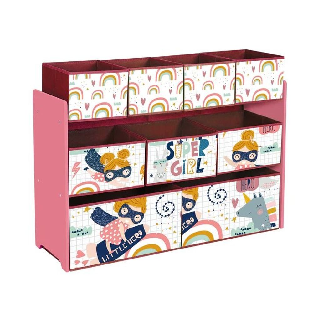 Kinder Home Organizator za igračke Super Girl, Rozi slika 1