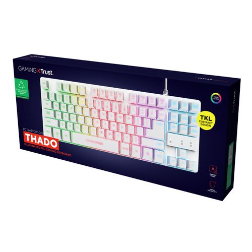 Trust gaming tipkovnica Thado, white, GXT833 (24737) slika 5