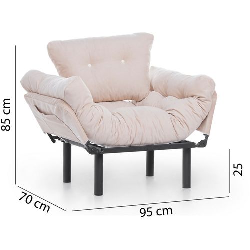 Atelier Del Sofa Fotelja, Krem, Nitta Single - Cream slika 13